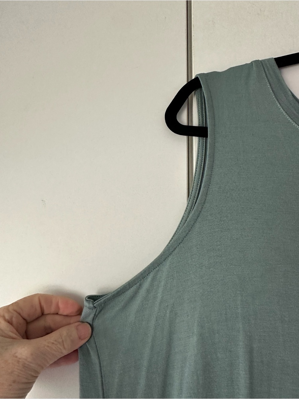 🩵 LOGO Lori Goldstein 1X Blue Green Layered Hem Swing Tunic Tank Top - Picture 3 of 9